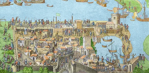 The Encampment of the English Forces near Portsmouth during the Battle of the Solent